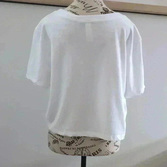 🌴2/$25🌴PROTREND | Women's White/Red Oversized Cropped Whiskey Cowgirls Top - Picture 4 of 4